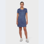 CALLAWAY DAME V-NECK COLOUR BLOCK DRESS