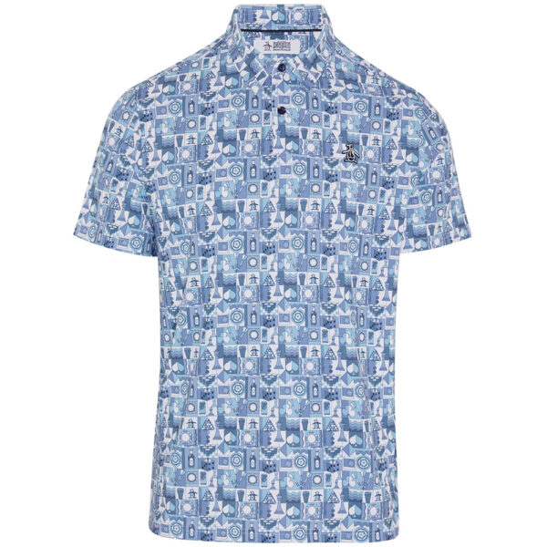 Penguin Novelty Grid Print Polo - herre