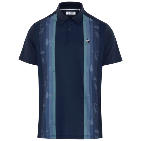 Penguin Pete Vertical Colour Block Print Polo - herre