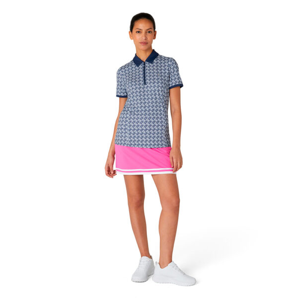 Penguin Geometric Print Golf Polo - dame