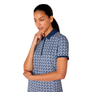 Penguin Geometric Print Golf Polo - dame