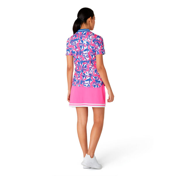 Penguin Floral Print Mock Neck Polo - dame