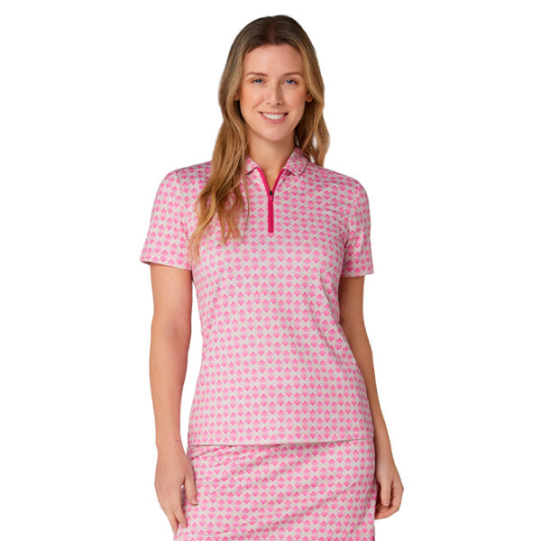 Callaway Deco Geo Short Sleeve Polo - Dame