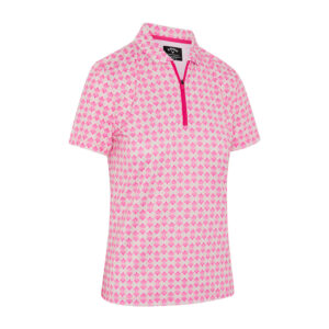 Callaway Deco Geo Short Sleeve Polo - Dame