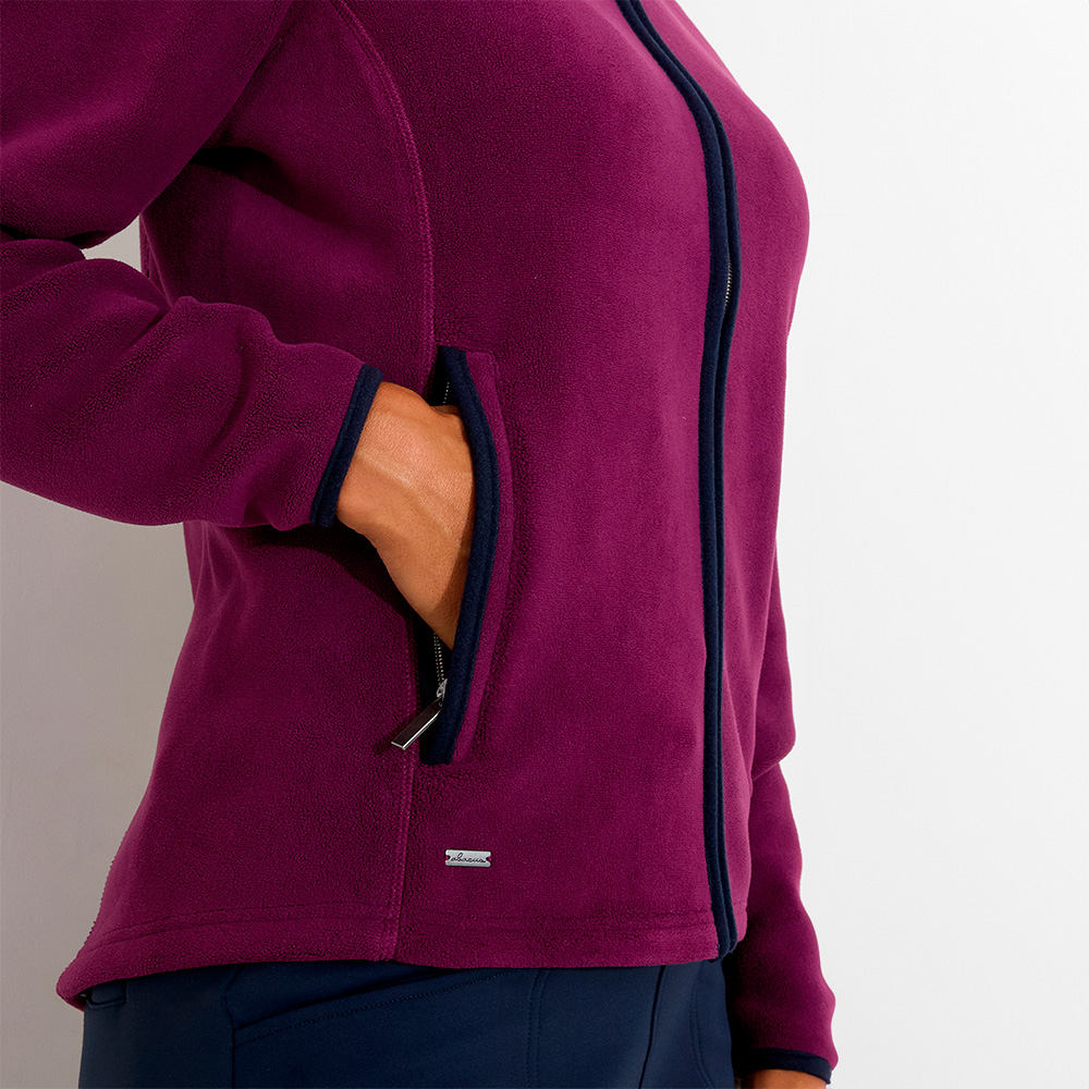 Abacus Foxhills Midlayer Fullzip Dame beetroot lomme