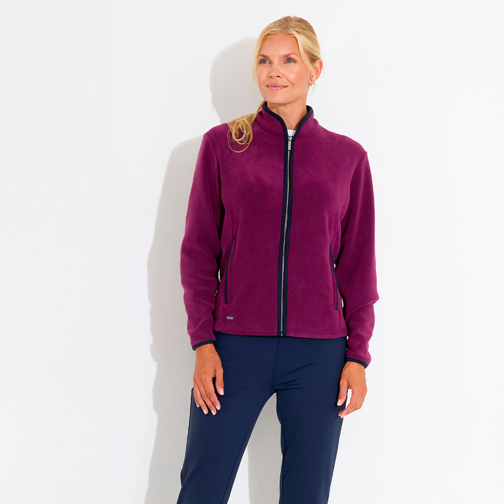 Abacus Foxhills Midlayer Fullzip Dame Beetroot set forfra